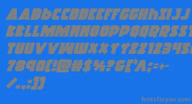 Racketsquadital font – Gray Fonts On Blue Background