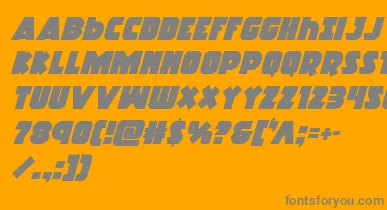 Racketsquadital font – Gray Fonts On Orange Background