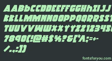 Racketsquadital font – Green Fonts On Black Background