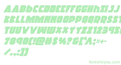 Racketsquadital font – Green Fonts On White Background