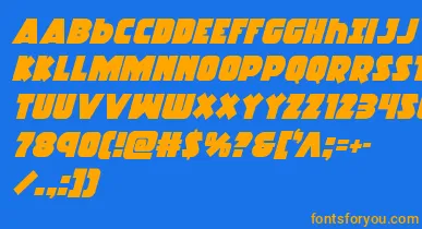Racketsquadital font – Orange Fonts On Blue Background
