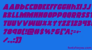 Racketsquadital font – Purple Fonts On Blue Background