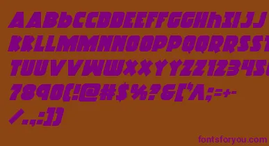 Racketsquadital font – Purple Fonts On Brown Background