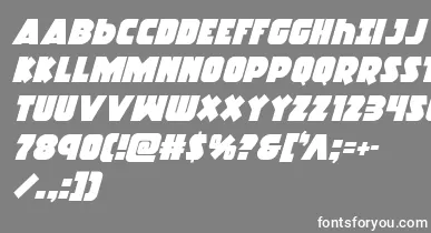 Racketsquadital font – White Fonts On Gray Background