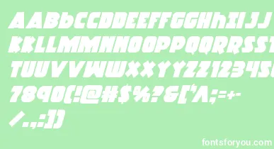 Racketsquadital font – White Fonts On Green Background