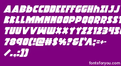 Racketsquadital font – White Fonts On Purple Background