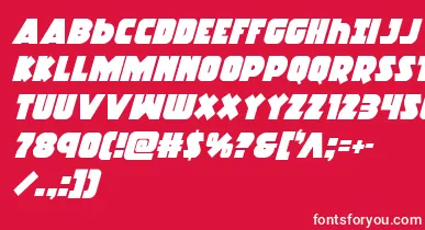 Racketsquadital font – White Fonts On Red Background