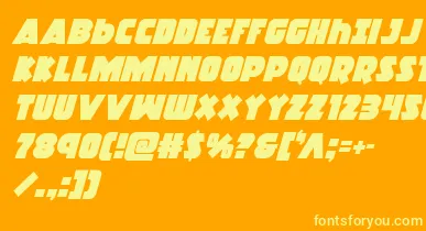 Racketsquadital font – Yellow Fonts On an Orange Background