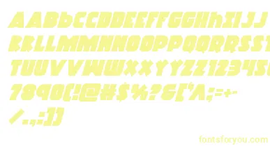 Racketsquadital font – Yellow Fonts On White Background