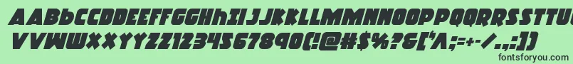 Racketsquadital Font – Black Fonts on Green Background