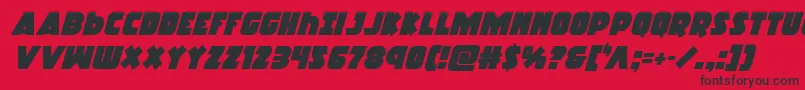 Racketsquadital Font – Black Fonts on Red Background