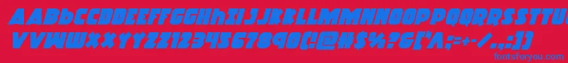 Racketsquadital Font – Blue Fonts on Red Background