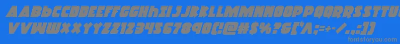 Racketsquadital Font – Gray Fonts on Blue Background