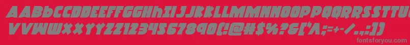 Racketsquadital Font – Gray Fonts on Red Background