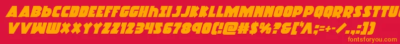 Racketsquadital Font – Orange Fonts on Red Background