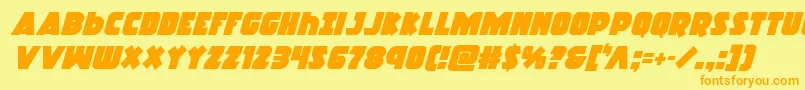 Racketsquadital Font – Orange Fonts on Yellow Background