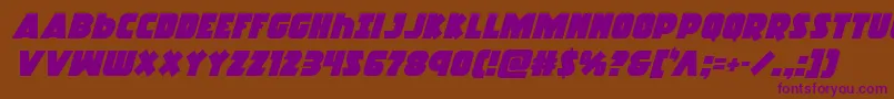 Racketsquadital Font – Purple Fonts on Brown Background