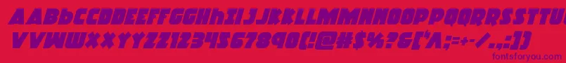 Racketsquadital Font – Purple Fonts on Red Background