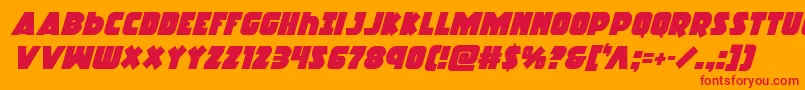 Racketsquadital Font – Red Fonts on Orange Background