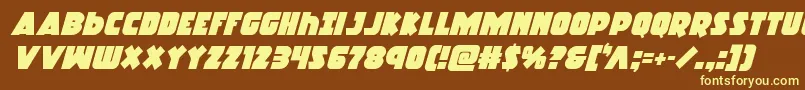 Racketsquadital Font – Yellow Fonts on Brown Background