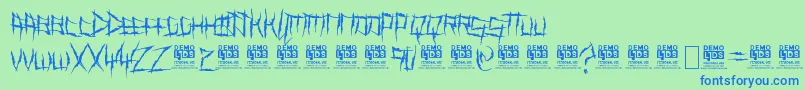 DemonKillerPersonalUse Font – Blue Fonts on Green Background