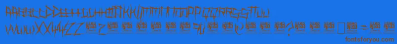 fuente DemonKillerPersonalUse – Fuentes Marrones Sobre Fondo Azul