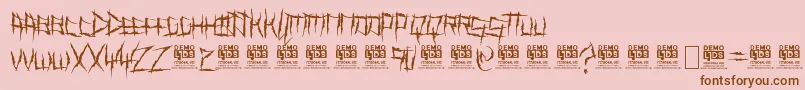 Fonte DemonKillerPersonalUse – fontes marrons em um fundo rosa