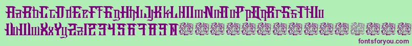 FuckingHostile Font – Purple Fonts on Green Background