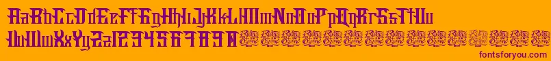 FuckingHostile Font – Purple Fonts on Orange Background