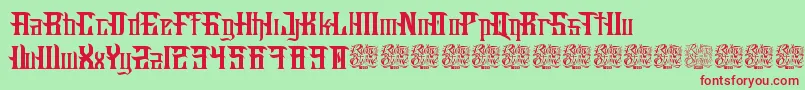 FuckingHostile Font – Red Fonts on Green Background
