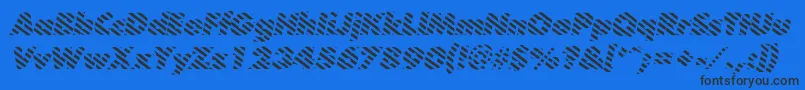 Шрифт BarberpoleitalicItalic – чёрные шрифты на синем фоне