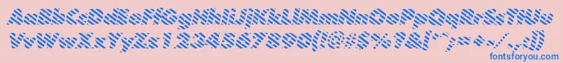 フォントBarberpoleitalicItalic – ピンクの背景に青い文字