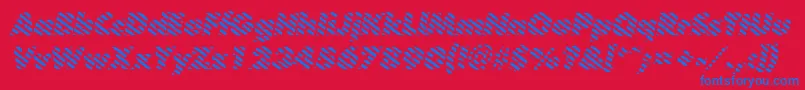 BarberpoleitalicItalic Font – Blue Fonts on Red Background