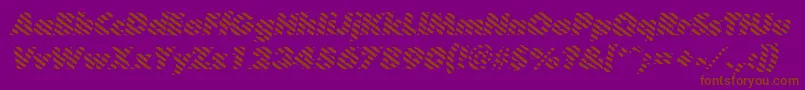 Fonte BarberpoleitalicItalic – fontes marrons em um fundo roxo