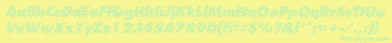 BarberpoleitalicItalic-Schriftart – Grüne Schriften auf gelbem Hintergrund
