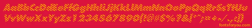 BarberpoleitalicItalic Font – Orange Fonts on Red Background