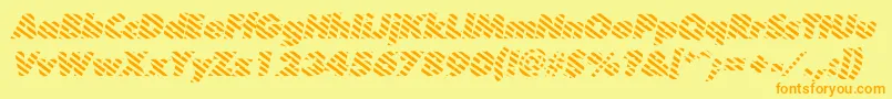 Czcionka BarberpoleitalicItalic – pomarańczowe czcionki na żółtym tle