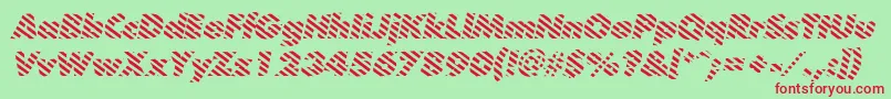 BarberpoleitalicItalic Font – Red Fonts on Green Background