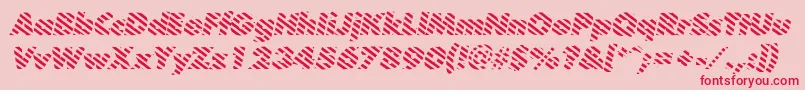 Czcionka BarberpoleitalicItalic – czerwone czcionki na różowym tle