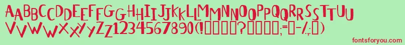 AntelopeH Font – Red Fonts on Green Background