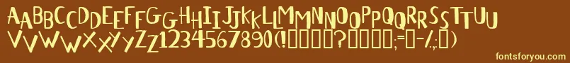 AntelopeH-fontti – keltaiset fontit ruskealla taustalla