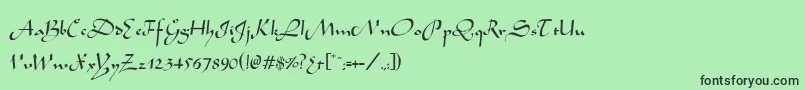 フォントWabolibNormal – 緑の背景に黒い文字