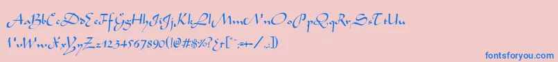 フォントWabolibNormal – ピンクの背景に青い文字