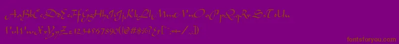 WabolibNormal-Schriftart – Braune Schriften auf violettem Hintergrund