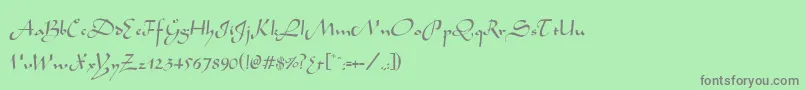 フォントWabolibNormal – 緑の背景に灰色の文字