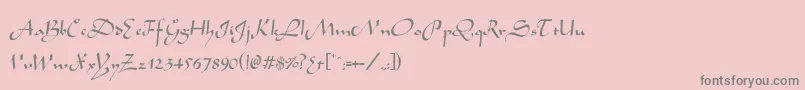 フォントWabolibNormal – ピンクの背景に灰色の文字