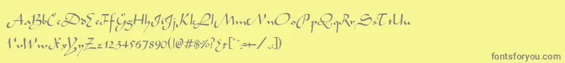 フォントWabolibNormal – 黄色の背景に灰色の文字