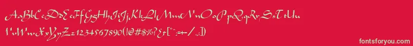 フォントWabolibNormal – 赤い背景に緑の文字