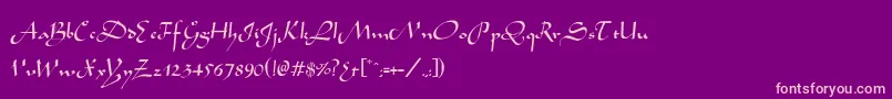 WabolibNormal Font – Pink Fonts on Purple Background