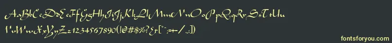 フォントWabolibNormal – 黒い背景に黄色の文字